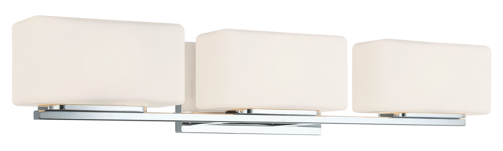 Chiclet is a soft modern design with smooth white glass and rounded edges to be installed as a wall sconce or vanity. The series is available in 4 sizes, a 1 light, 2 light, 3 light and 4 light options in either Chrome or Matte Black finishes.