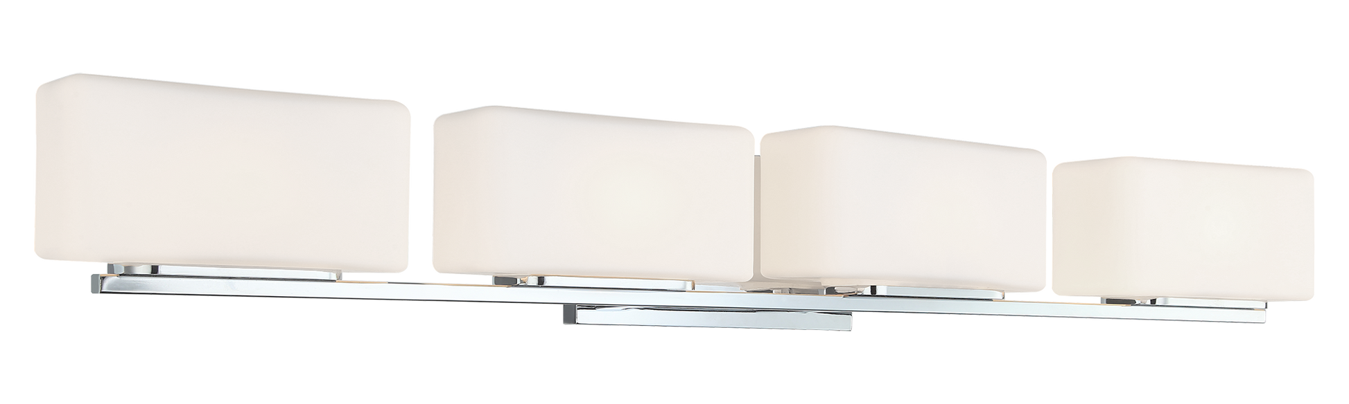 Chiclet is a soft modern design with smooth white glass and rounded edges to be installed as a wall sconce or vanity. The series is available in 4 sizes, a 1 light, 2 light, 3 light and 4 light options in either Chrome or Matte Black finishes.