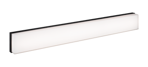 Sleek square and rectangular shape is the signature of this product.The clean lines represent simplicity at its best. The base comes in Chrome or Oxidized Black paired with a painted white glass shade. Available in both a LED wall sconce and flush mount.