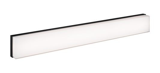 Sleek square and rectangular shape is the signature of this product.The clean lines represent simplicity at its best. The base comes in Chrome or Oxidized Black paired with a painted white glass shade. Available in both a LED wall sconce and flush mount.