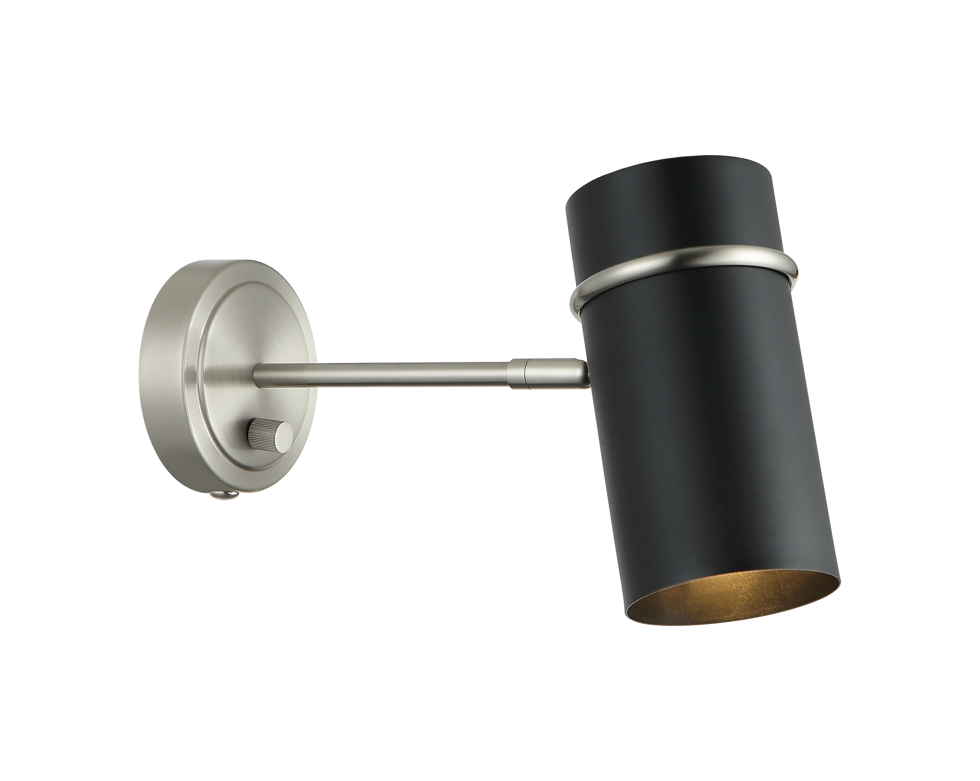 With the modern design and touch of mid-century elegance, the 
Cilindro wall light would be a great piece for any reading nook, 
bedroom and home office. Finishes include Aged Gold Brass with 
White shade and Brushed Nickel with Matte Black shade