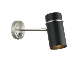 With the modern design and touch of mid-century elegance, the 
Cilindro wall light would be a great piece for any reading nook, 
bedroom and home office. Finishes include Aged Gold Brass with 
White shade and Brushed Nickel with Matte Black shade