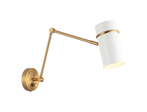 With the modern design and touch of mid-century elegance, the 
Cilindro wall light would be a great piece for any reading nook, 
bedroom and home office. Finishes include Aged Gold Brass with 
White shade and Brushed Nickel with Matte Black shade