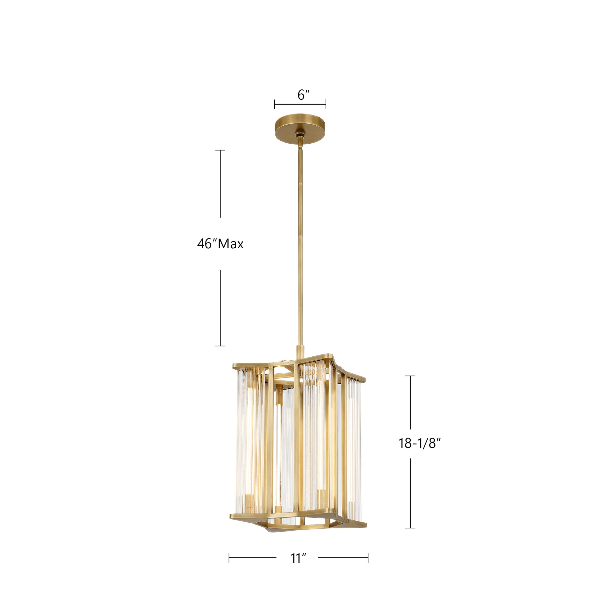 Sabre 11-in Polished Nickel/Ribbed Glass LED Pendant