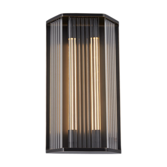 Sabre 16-in Ribbed Glass/Vintage Brass LED Wall/Vanity