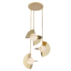 Scorpio 27-in Polished Nickel/Opal Glass LED Chandelier