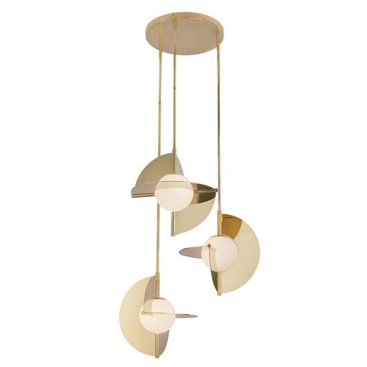 Scorpio 27-in Polished Nickel/Opal Glass LED Chandelier