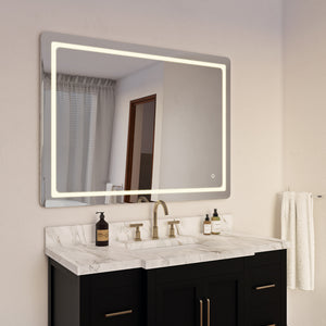 Seneca 32-in Sandblasted Merc Edge LED Vanity Mirror