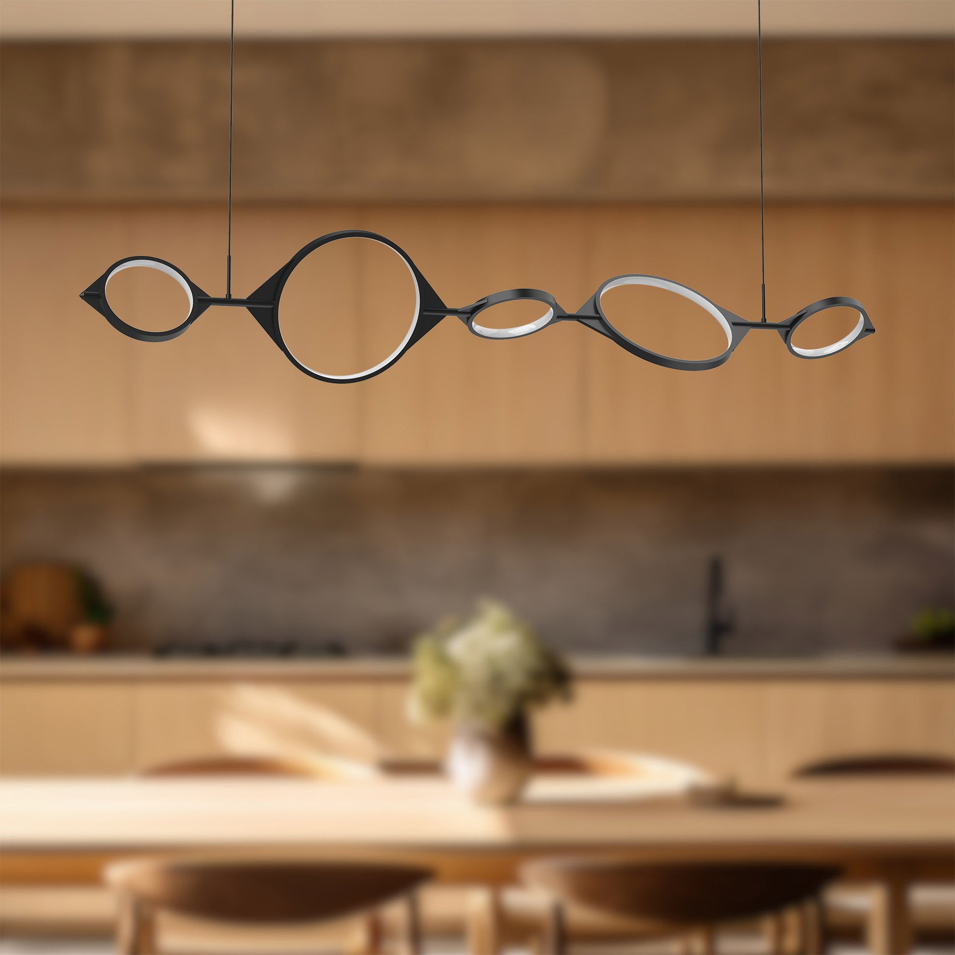 Serif 57-in Black LED Linear Pendant