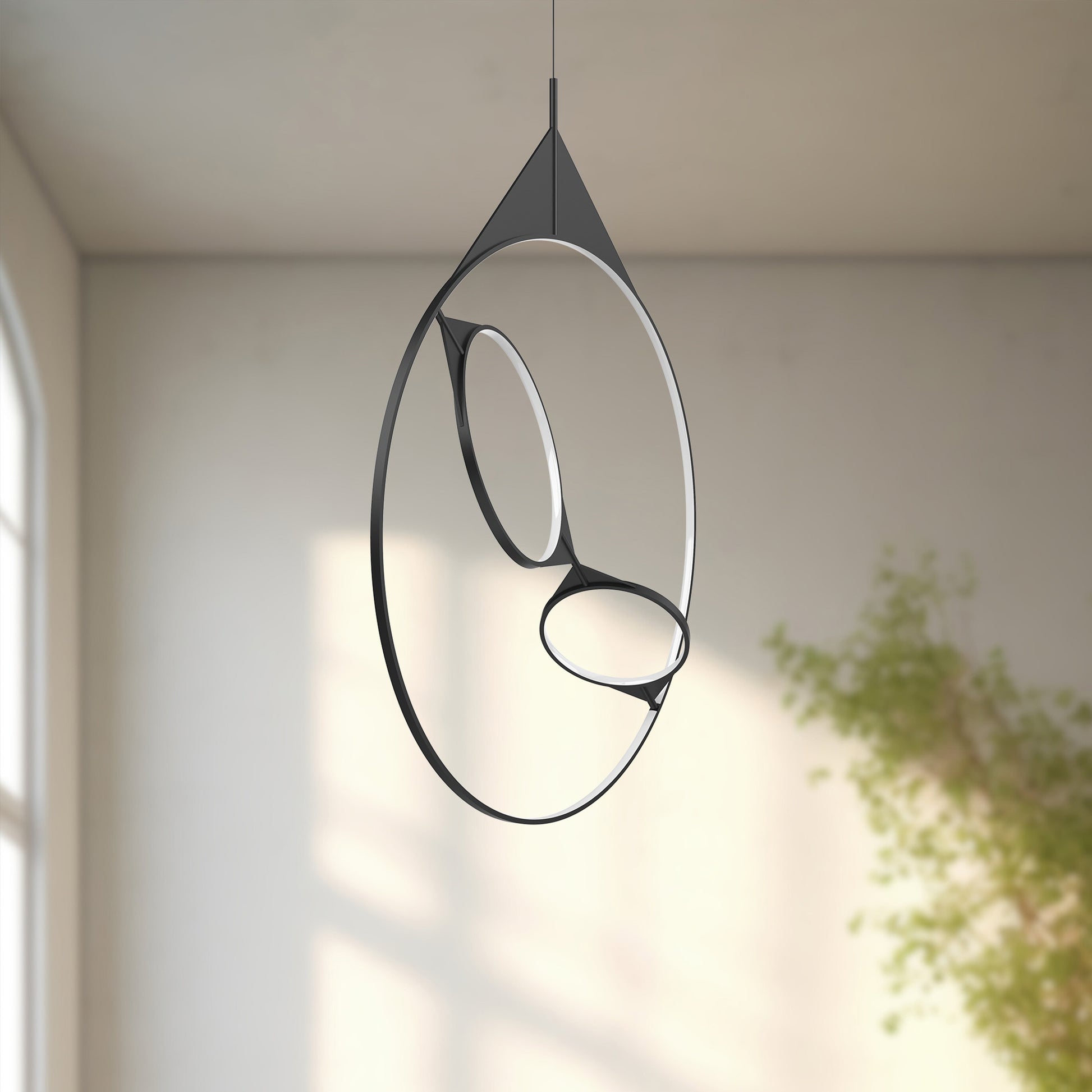 Serif 36-in Black LED Pendant