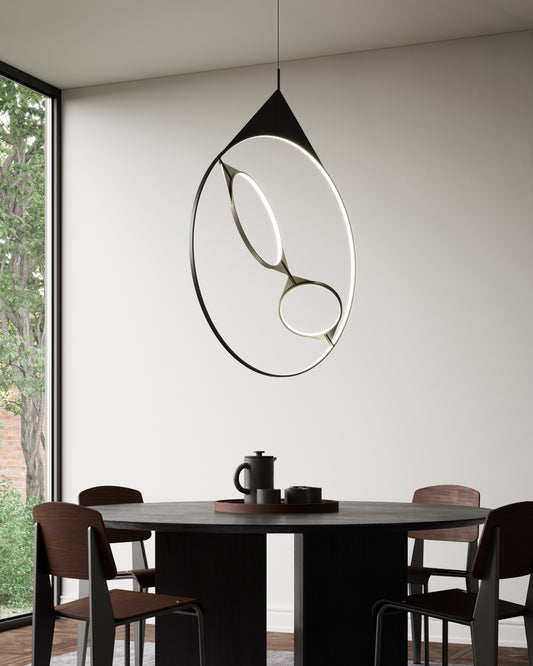 Serif 36-in Black LED Pendant