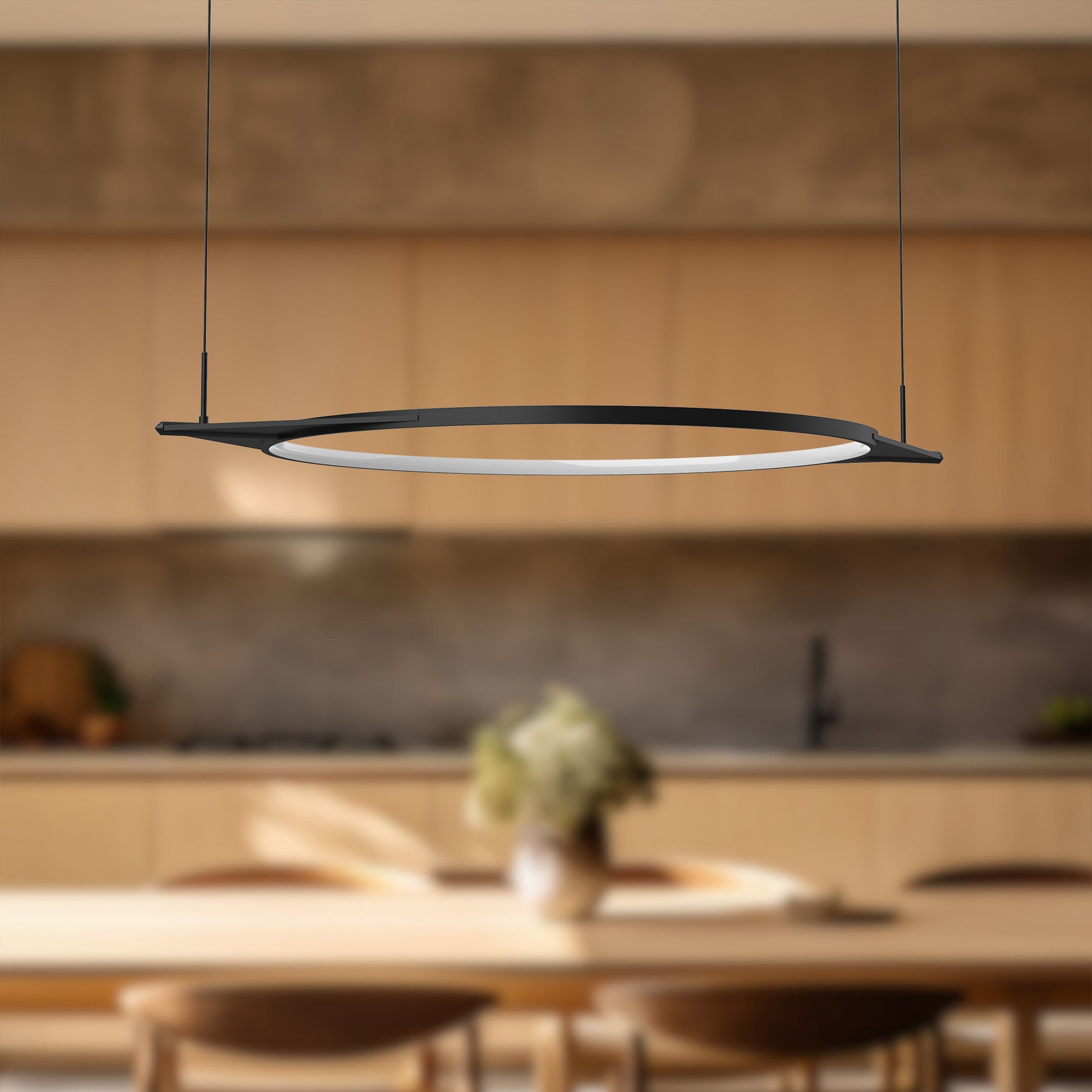 Serif 36-in Black LED Pendant
