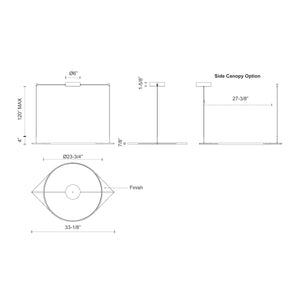 Serif 36-in Black LED Pendant