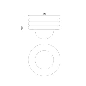 Harvey 12-in Semi-Flush Mount