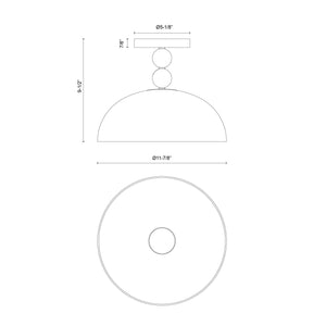 Paisley 12-in Semi-Flush Mount