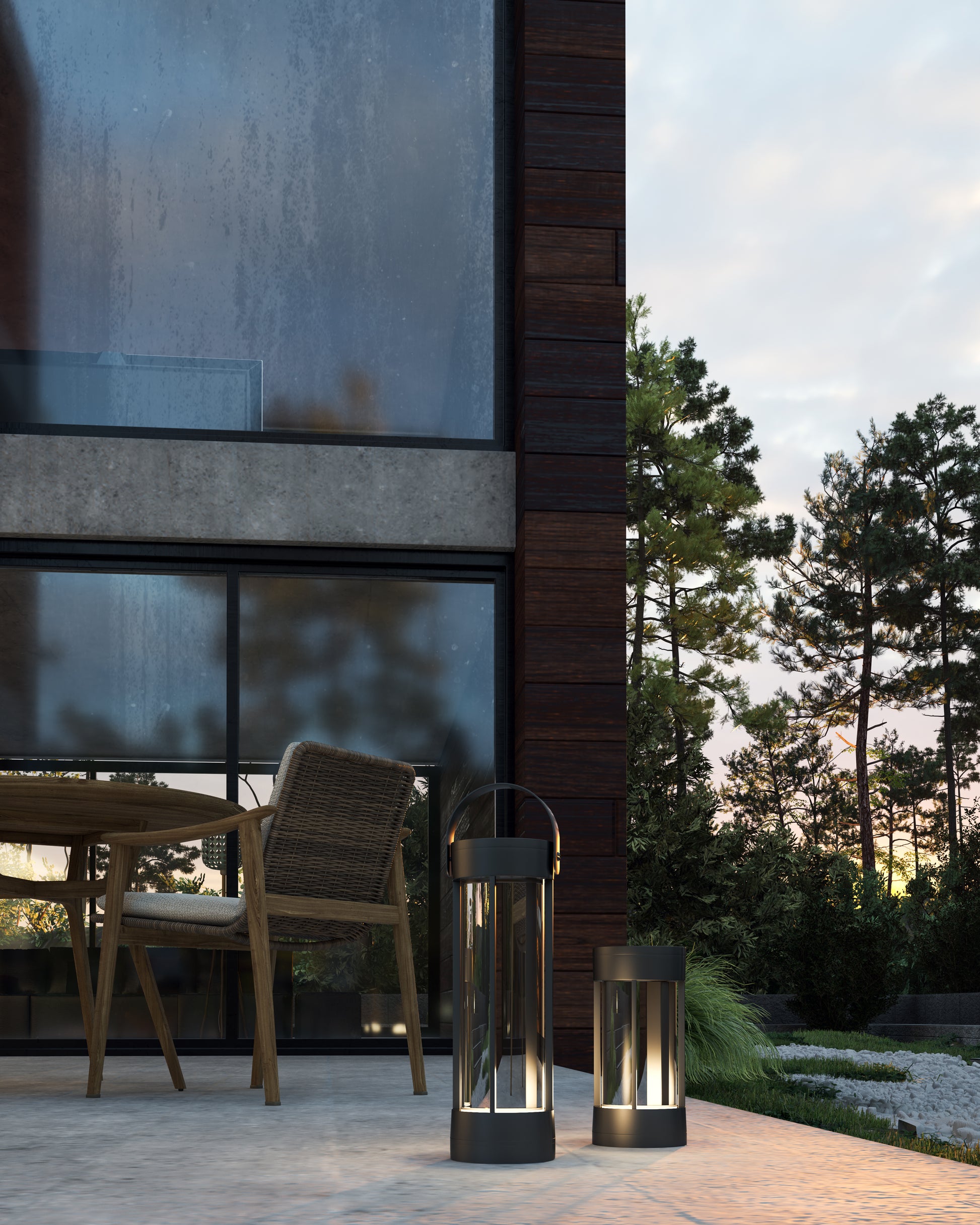 Suara 14-in Black LED Exterior Portable Lamp