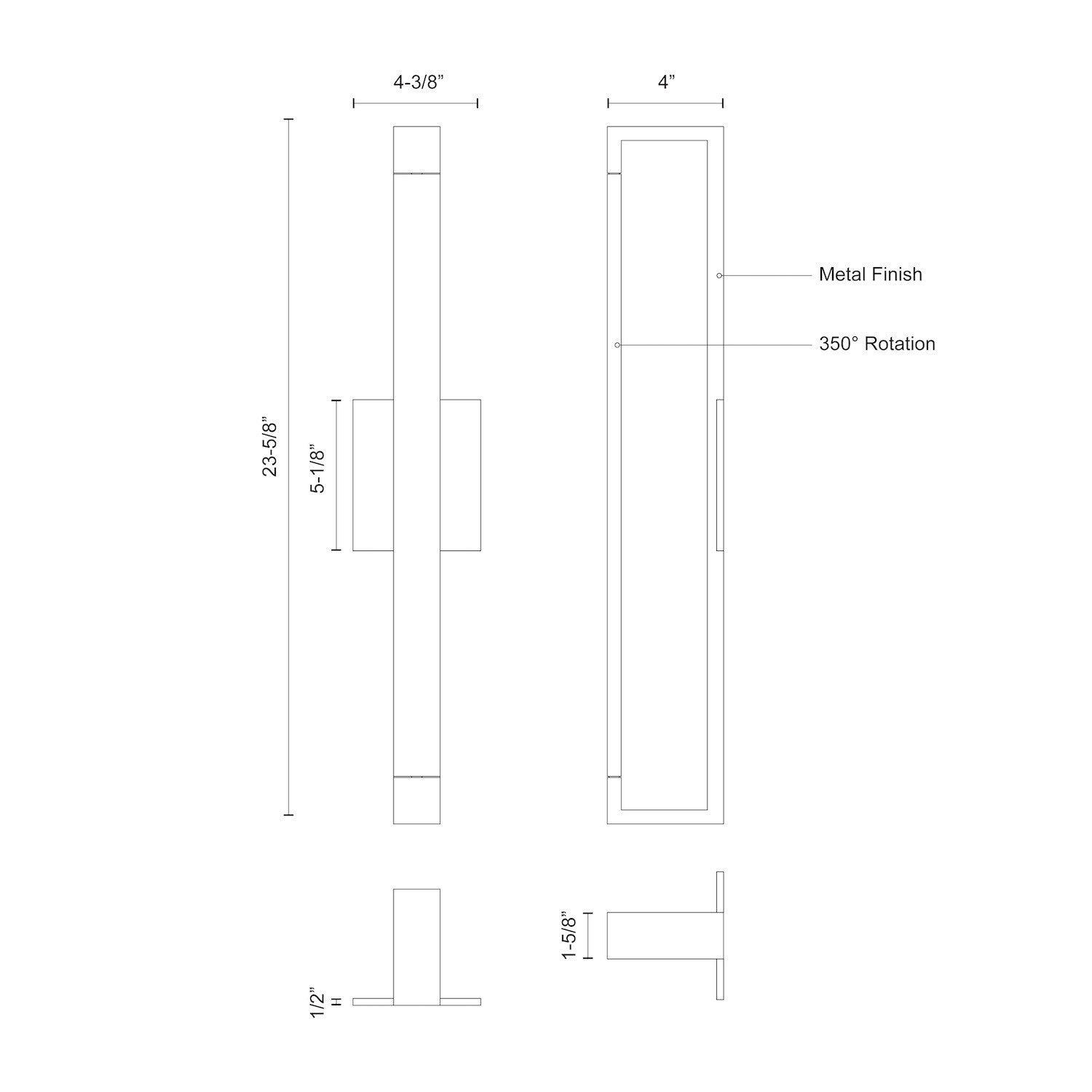 Swivel 24-in Wall Sconce
