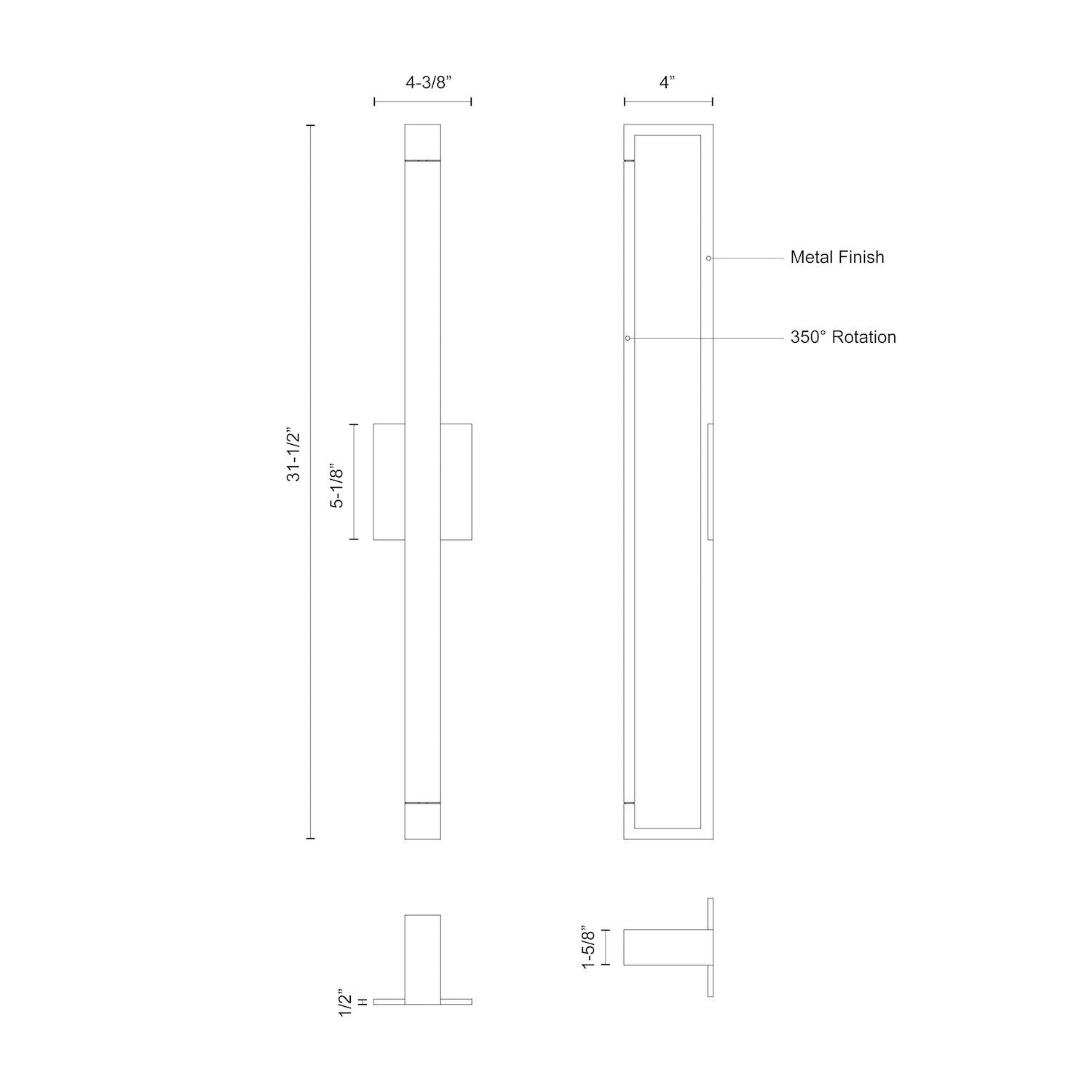Swivel 32-in Wall Sconce