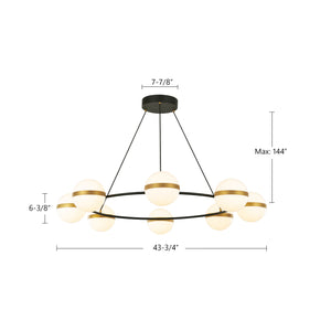 Tagliato 44-in Matte Black/Brushed Gold LED Chandeliers