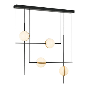 Tagliato 40-in Matte Black/Brushed Gold LED Linear Pendant