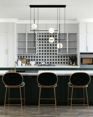 Tagliato 40-in Matte Black/Brushed Gold LED Linear Pendant