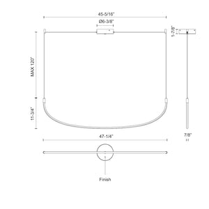 Talis 48-in Black LED Linear Pendant