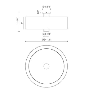 Theo 24-in Flush Mount