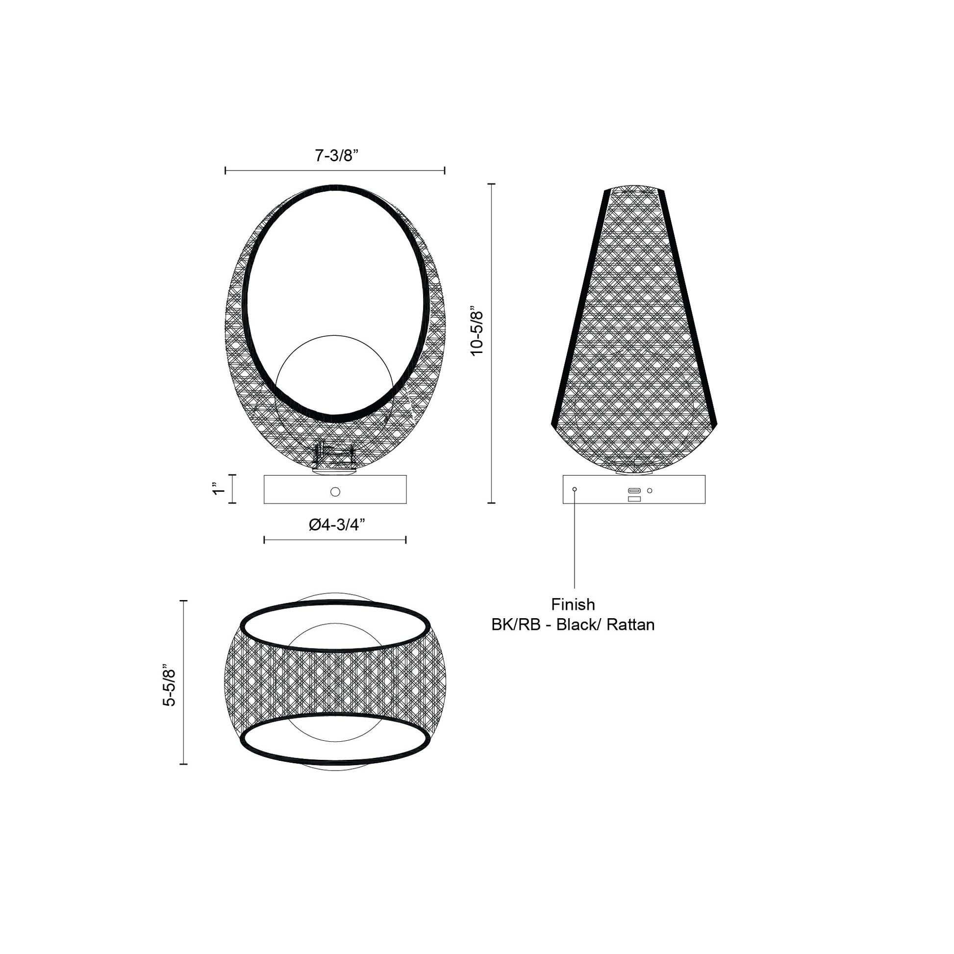 Lanai 10-in Black/Opal Glass LED Table Lamp