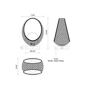 Lanai 10-in Black/Opal Glass LED Table Lamp