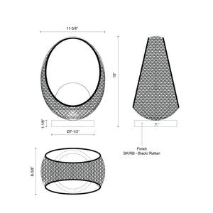 Lanai 16-in Black/Opal Glass LED Table Lamp