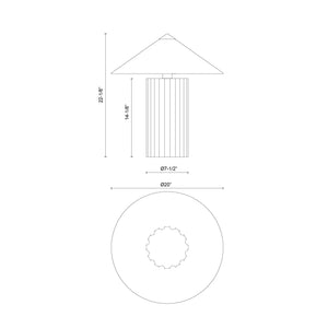 Ono 20-in Matte Black Socket Table Lamp