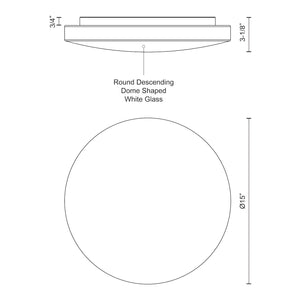 Trafalgar 15-in White LED Flush Mount