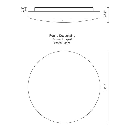 Trafalgar 15-in White LED Flush Mount
