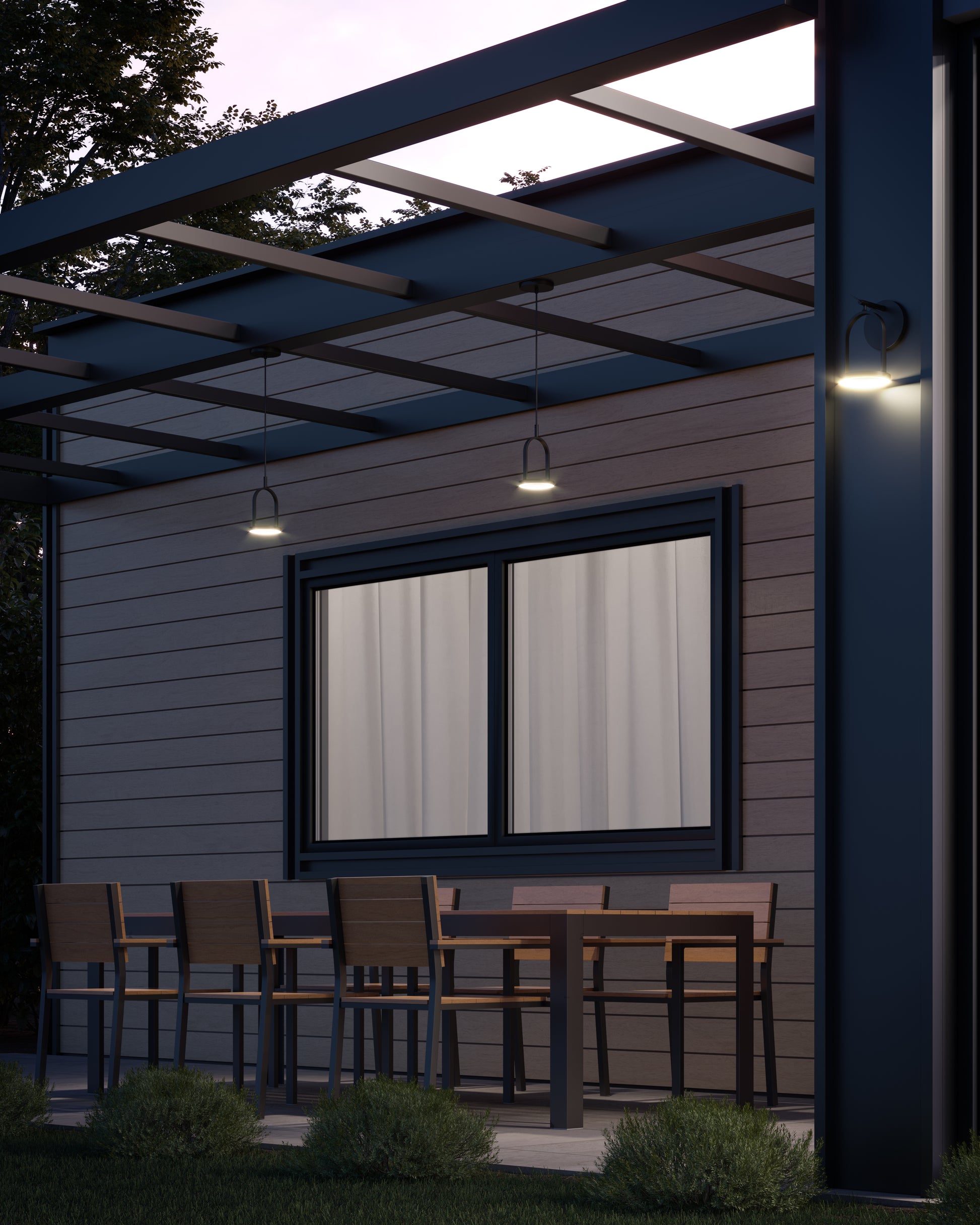 Trek 5-in Black LED Exterior Wall Sconce