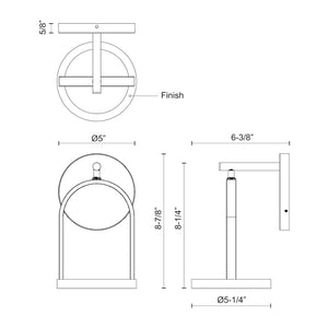 Trek 5-in Black LED Exterior Wall Sconce
