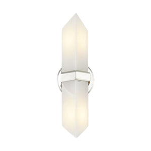 Valencia 15-in Vintage Brass/Alabaster 2 Lights Wall/Vanity