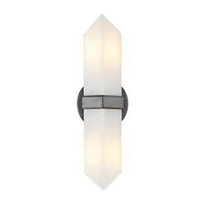Valencia 15-in Vintage Brass/Alabaster 2 Lights Wall/Vanity