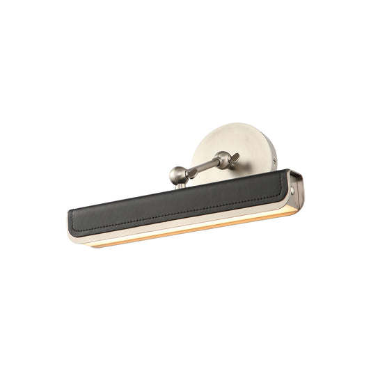 Valise Picture 12-in Vintage Brass/Tuxedo Leather LED Wall/Picture Light