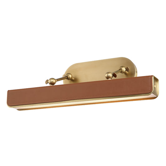 Valise Picture 20-in Vintage Brass/Tuxedo Leather LED Wall/Picture Light