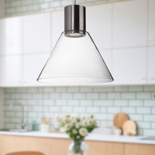 Vanier 11-in Brushed Nickel LED Pendant