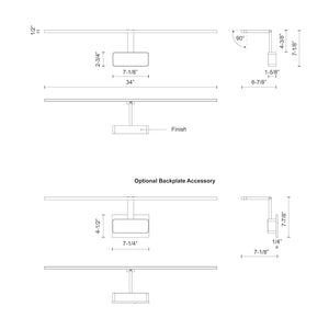 Vega Minor Picture 34-in Black LED Wall/Picture Light