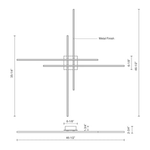 Vega Minor 47-in Brushed Gold LED Flush Mount