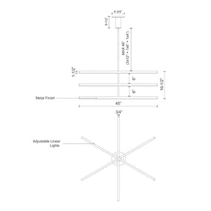 Vega 45-in Black LED Chandeliers