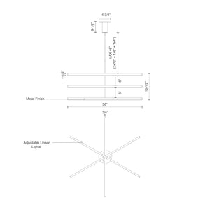 Vega 56-in Black LED Chandeliers