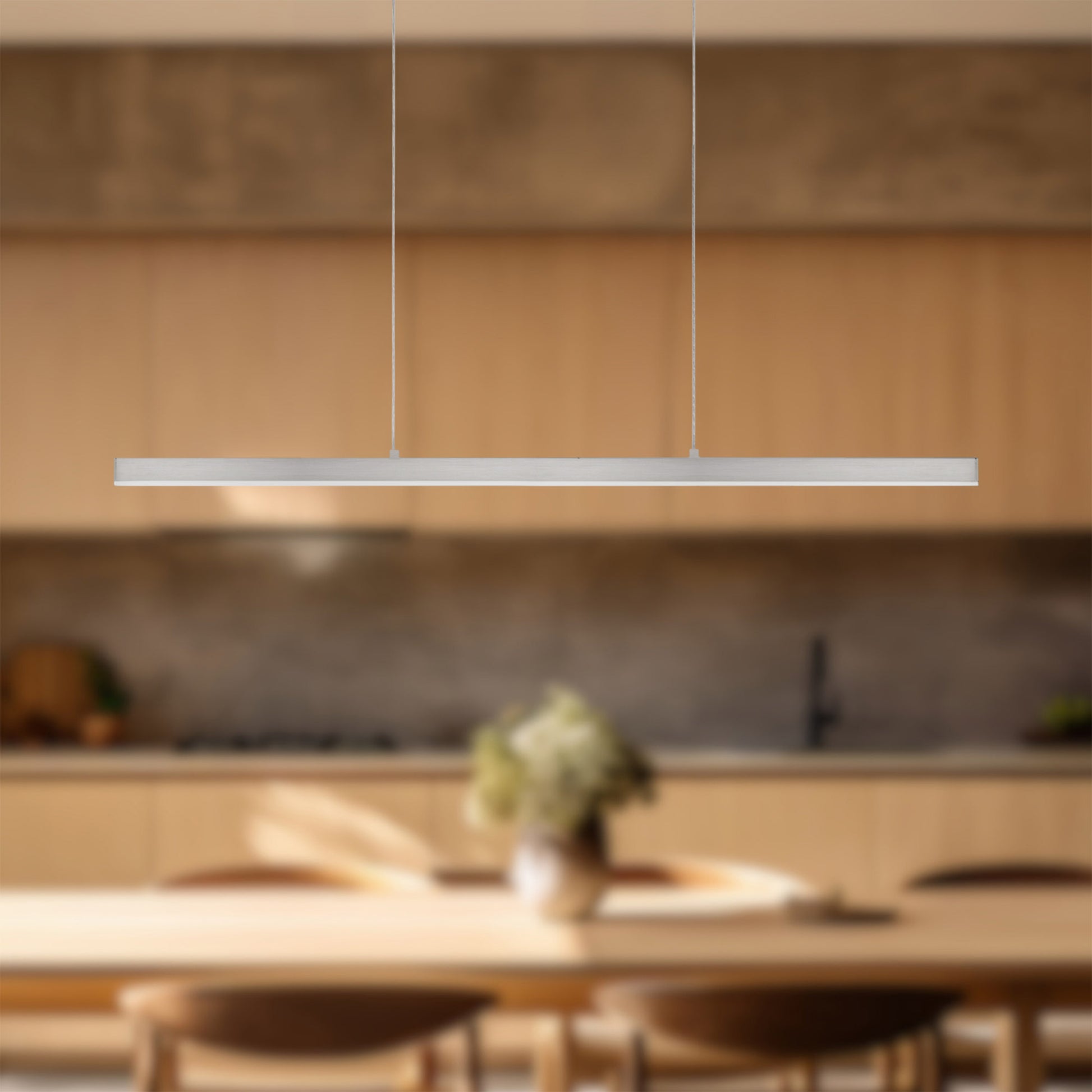 Vega 45-in Brushed Gold LED Linear Pendant