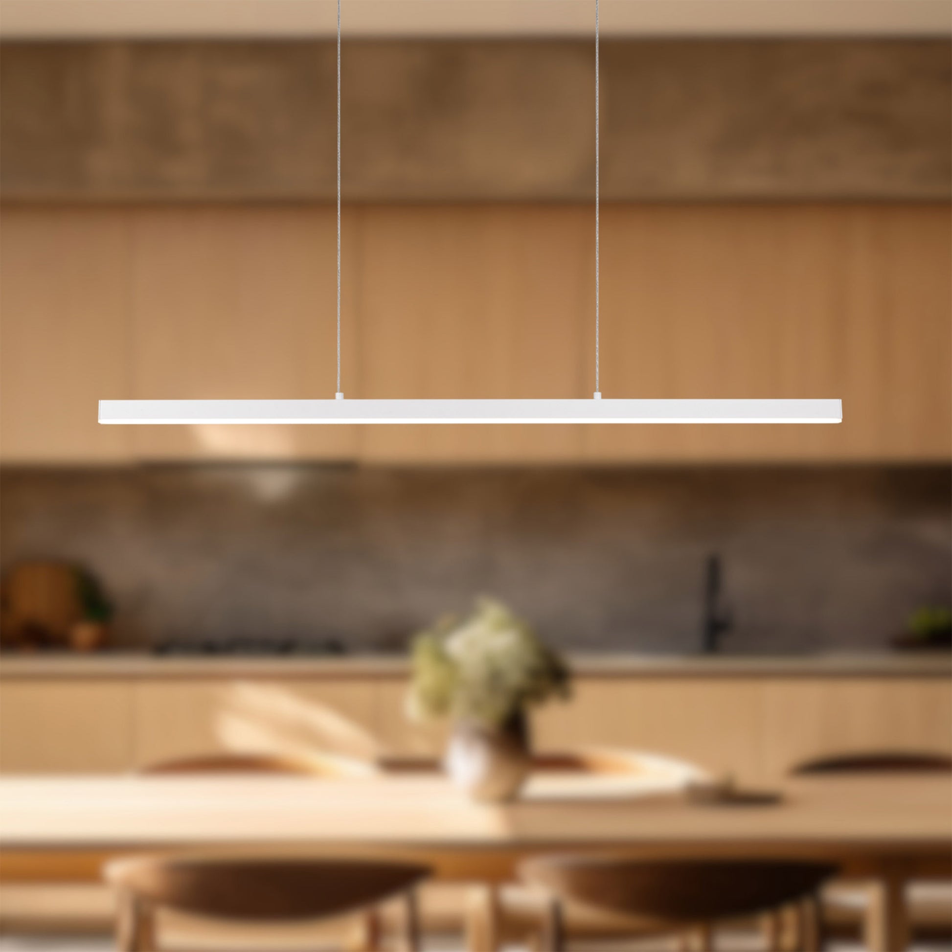 Vega 45-in Brushed Gold LED Linear Pendant
