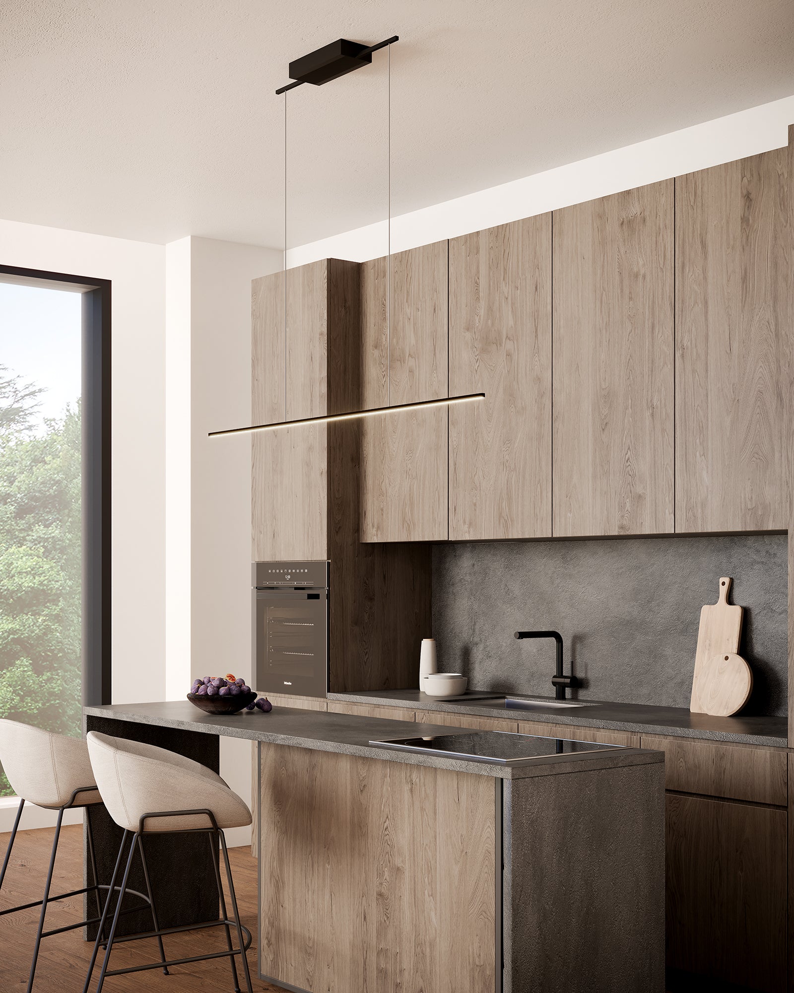 Vega Minor 60-in Black LED Linear Pendant