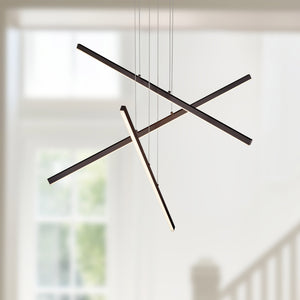 Vega 3 Head Brushed Gold LED Multi Pendant