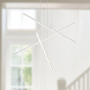 Vega 3 Head Brushed Gold LED Multi Pendant