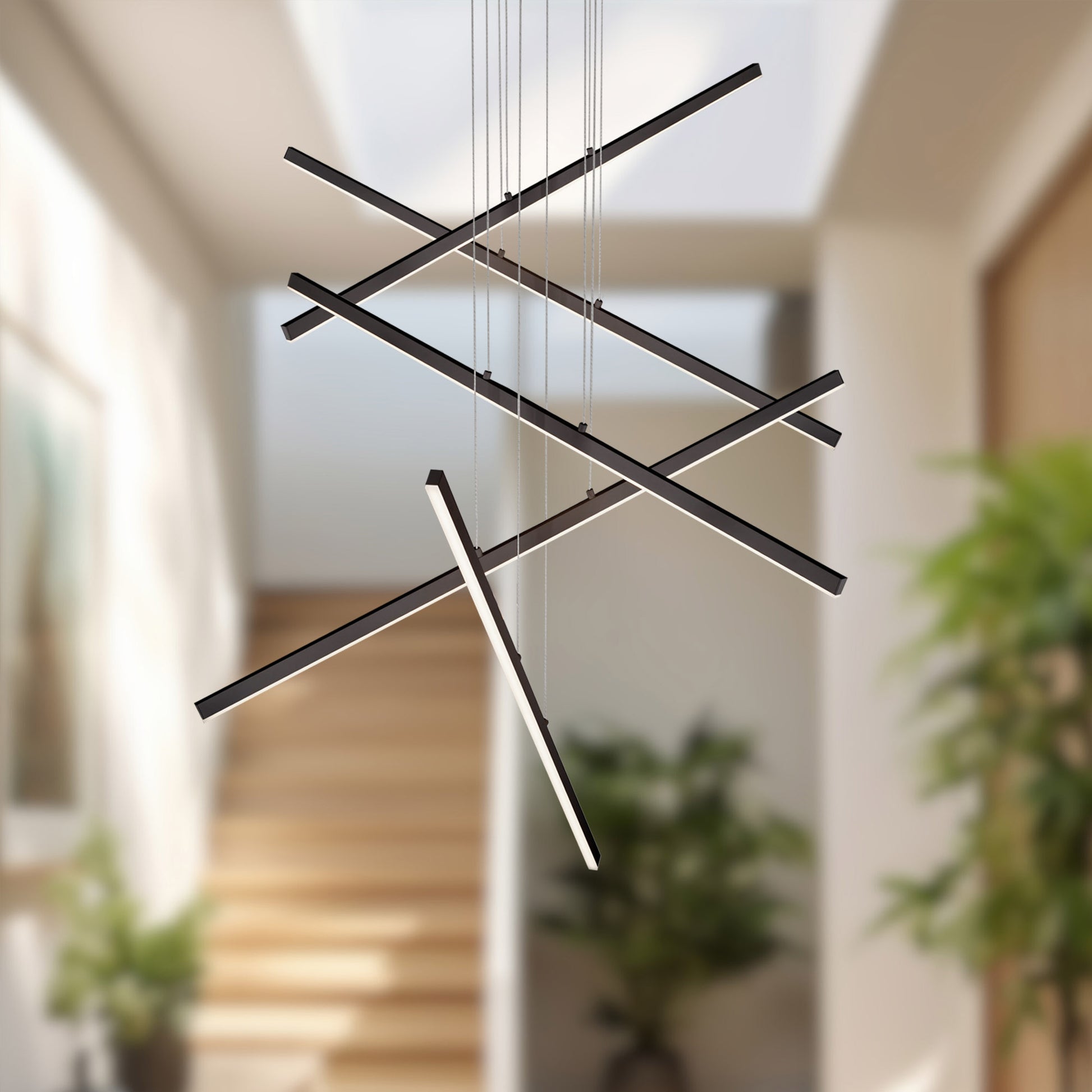 Vega 5 Head Brushed Gold LED Multi Pendant